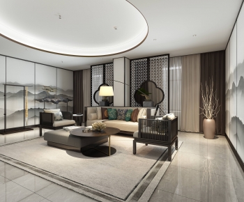 New Chinese Style Office Living Room-ID:864601192