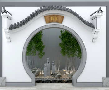 New Chinese Style Facade Element-ID:471313956