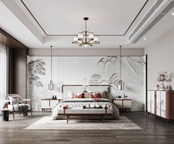 New Chinese Style Bedroom-ID:678446056