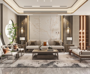 New Chinese Style A Living Room-ID:324306962