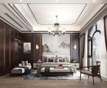 New Chinese Style Bedroom-ID:517518043