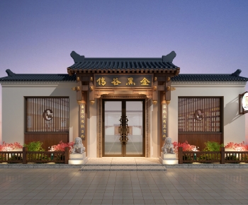 New Chinese Style Facade Element-ID:747102985