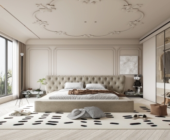 Modern French Style Wabi-sabi Style Bedroom-ID:713438999