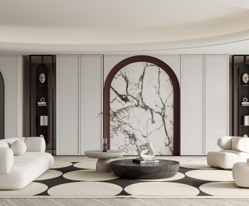 Modern Wabi-sabi Style A Living Room-ID:486717943