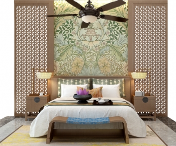 Southeast Asian Style Double Bed-ID:408680929