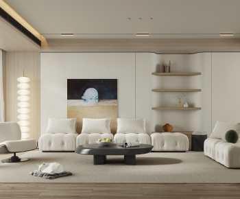 Modern Wabi-sabi Style A Living Room-ID:495045902
