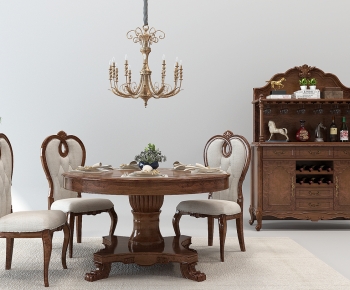 American Style Dining Table And Chairs-ID:442663917