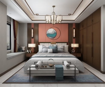 New Chinese Style Bedroom-ID:115602023