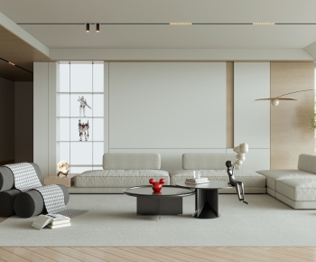 Modern Wabi-sabi Style A Living Room-ID:429079563