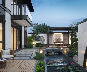 New Chinese Style Courtyard/landscape-ID:832376961