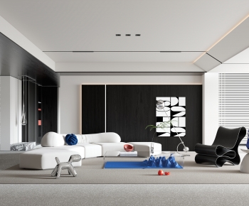 Modern Wabi-sabi Style A Living Room-ID:419941906