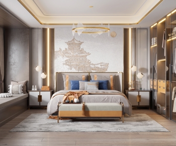 New Chinese Style Bedroom-ID:923979356
