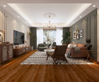Idyllic Style A Living Room-ID:445826055