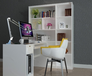 Modern Computer Desk And Chair-ID:434619901