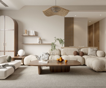 Wabi-sabi Style A Living Room-ID:490536934