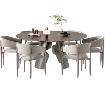 新中式圆形餐桌椅-ID:238659418