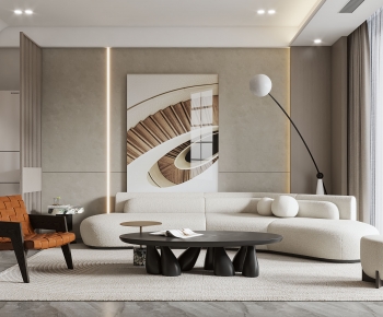 Modern Wabi-sabi Style A Living Room-ID:407181025