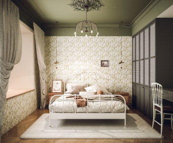 Simple European Style Retro Style Bedroom-ID:275718938