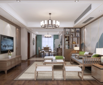Chinese Style A Living Room-ID:551467901