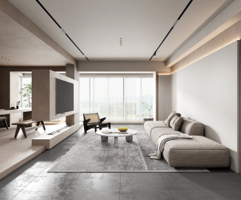 Modern Wabi-sabi Style A Living Room-ID:657529123