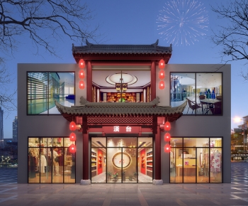 New Chinese Style Facade Element-ID:415030007