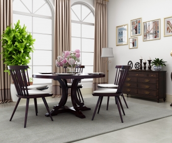 American Style Dining Table And Chairs-ID:332159041