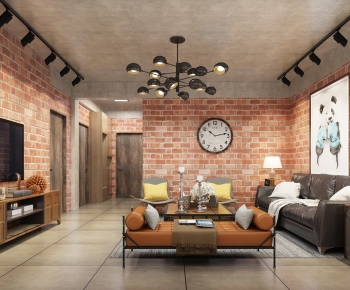 Industrial Style A Living Room-ID:537000898