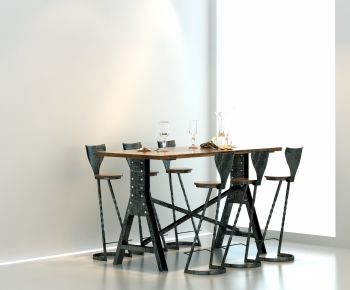 Industrial Style Dining Table And Chairs-ID:776963955