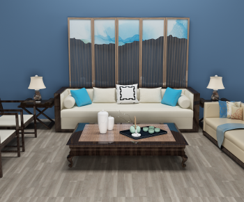 New Chinese Style Sofa Combination-ID:515592103