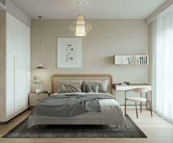 Nordic Style Japanese Style Wabi-sabi Style Bedroom-ID:555769927