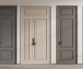 Simple European Style Unequal Double Door-ID:380101921