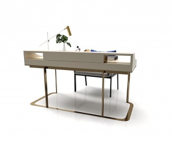 Modern Computer Desk And Chair-ID:638109925