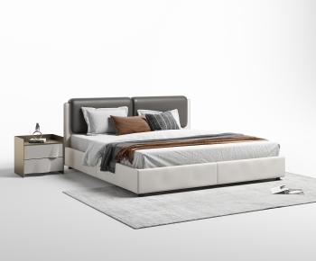 Modern Double Bed-ID:672612911