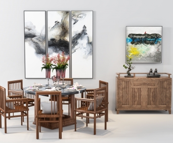 New Chinese Style Dining Table And Chairs-ID:123007065