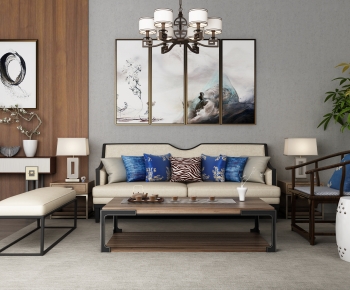 New Chinese Style Sofa Combination-ID:473560098