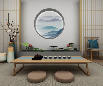 Japanese Style Tea Tables And Chairs-ID:914675005