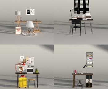 Nordic Style Computer Desk And Chair-ID:231369023