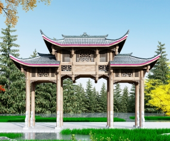 Chinese Style Ancient Architectural Buildings-ID:294481049