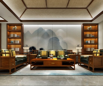 Chinese Style New Chinese Style A Living Room-ID:137887958