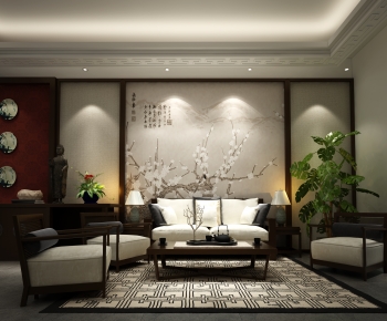 New Chinese Style Sofa Combination-ID:603461034