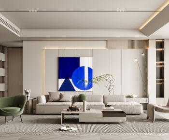 Modern Wabi-sabi Style A Living Room-ID:700602051