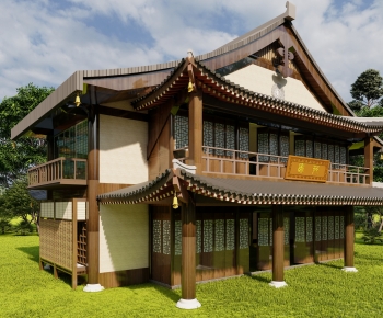 Chinese Style Building Appearance-ID:674879079