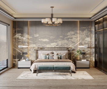 New Chinese Style Bedroom-ID:732839117