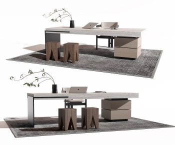 Modern Computer Desk And Chair-ID:901084905