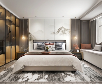 New Chinese Style Bedroom-ID:762388948
