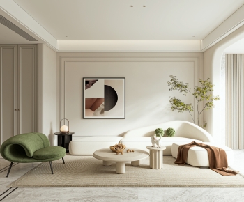 Modern Wabi-sabi Style A Living Room-ID:132803928