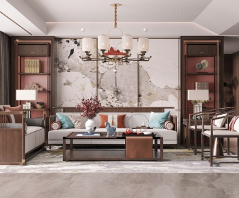 New Chinese Style A Living Room-ID:416565901