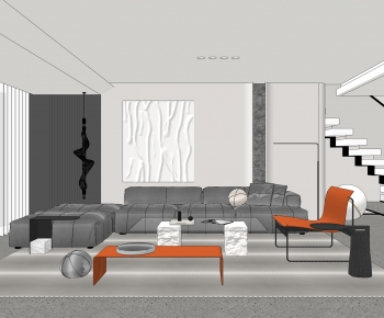 Modern A Living Room-ID:555330993