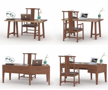 Chinese Style Computer Desk And Chair-ID:418065072