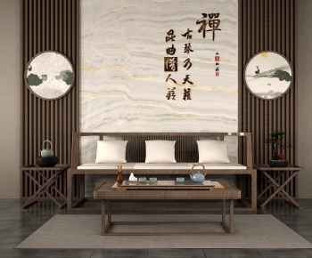 New Chinese Style Sofa Combination-ID:184617043